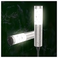 FDTwelve Wasserbeständige LED Solar Gartenlampe - 56.5cm - Silber