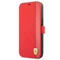 Ferrari On Track Carbon Stripe iPhone 13 Pro Max Wallet Hülle - Rot