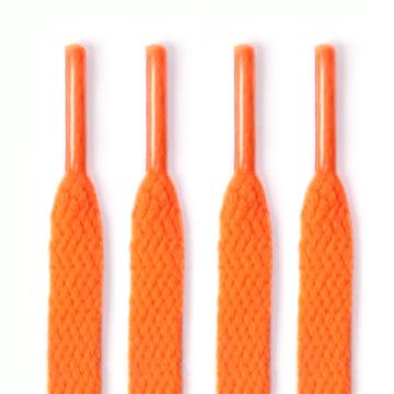 Flache Schnürsenkel aus Polyester - 120cm - Fluoreszierendes Orange