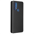 Motorola Edge (2021) Flip Hülle - Karbonfaser - Schwarz