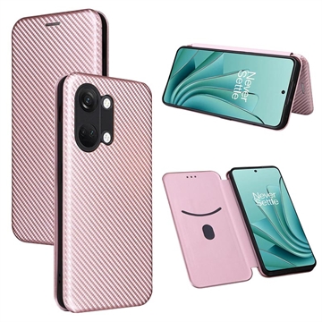 OnePlus Ace 2V/Nord 3 Flip Hülle - Karbonfaser - Roségold