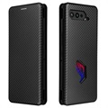 Asus ROG Phone 5 Flip Hülle - Karbonfaser - Schwarz