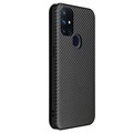 OnePlus Nord N10 5G Flip Hülle - Karbonfaser - Schwarz