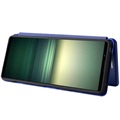Sony Xperia 1 IV Flip Hülle - Karbonfaser - Blau