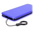 iPhone 13 Mini Flip Hülle - Karbonfaser - Blau