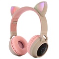 Faltbares Bluetooth Katzenohr Kinder Kopfhörer - Khaki