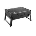 Faltbarer tragbarer Holzkohlegrill - 35x27x20cm - Schwarz