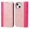 Elegance Serie iPhone 14 Plus Wallet Schutzhülle - Roségold / Hot Pink