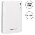 Forever TB-012 Dual USB Powerbank - 10000mAh - Weiß / Grau
