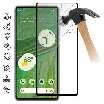 Google Pixel 7a Full Cover Panzerglas - 9H - Schwarz Rand