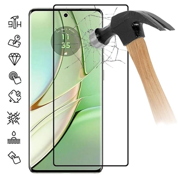 Motorola Edge 40 Neo Full Cover Panzerglas - 9H - Schwarz Rand