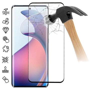 Motorola Edge 40 Pro/Moto X40 Full Cover Panzerglas - 9H - Schwarz Rand