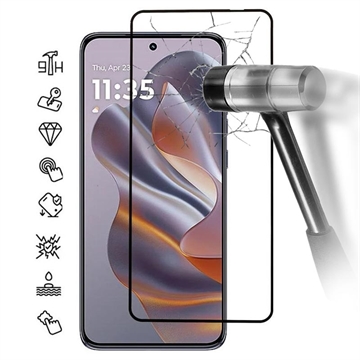 Motorola Edge 50 Neo Full Cover Panzerglas - 9H - Schwarz Rand