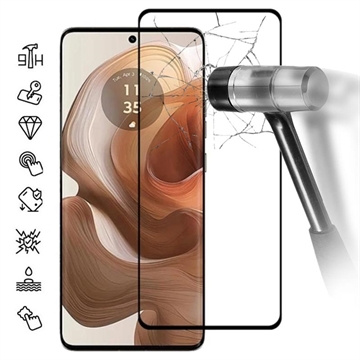 Motorola Edge 50 Ultra/Moto X50 Ultra Full Cover Panzerglas - 9H - Schwarz Rand