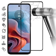 Motorola Moto G34 Full Cover Panzerglas - 9H - Schwarz Rand