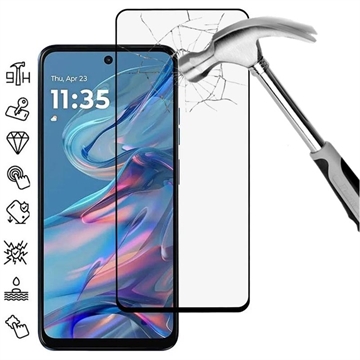 Motorola Moto G45 Full Cover Panzerglas - 9H - Schwarz Rand