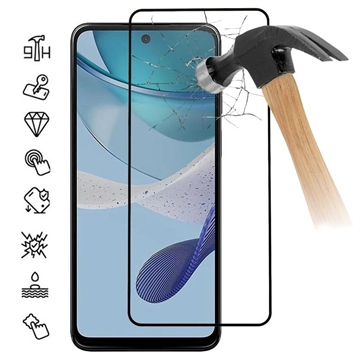 Motorola Moto G53 Full Cover Panzerglas - 9H - Schwarz Rand