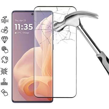 Motorola Moto G85/S50 Neo Full Cover Panzerglas - 9H - Schwarz Rand