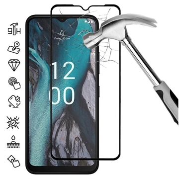 Nokia C22 Full Cover Panzerglas - 9H - Schwarz Rand