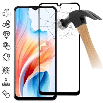 Oppo A59 Full Cover Panzerglas - Schwarz Rand