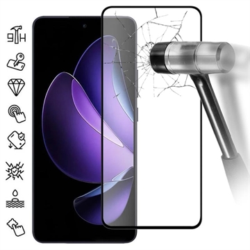 Oppo Reno13 F Full Cover Panzerglas - 9H - Schwarz Rand