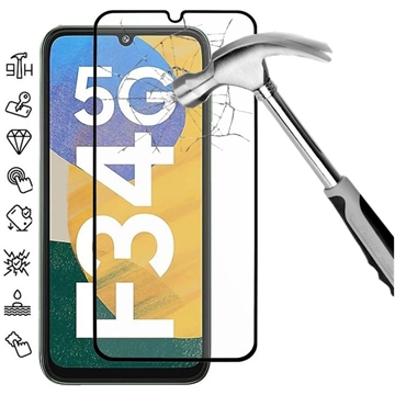 Samsung Galaxy F34 Full Cover Panzerglas - 9H - Schwarz Rand