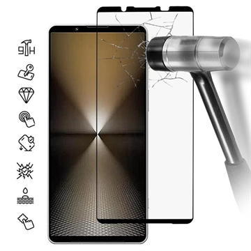 Sony Xperia 1 VI Full Cover Panzerglas - 9H - Schwarz Rand