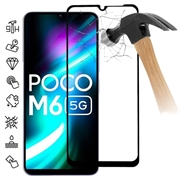 Xiaomi Poco M6 Full Cover Panzerglas - 9H - Schwarz Rand