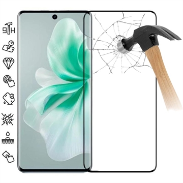 vivo S18/S18 Pro Full Cover Panzerglas - 9H - Schwarz Rand