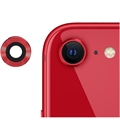 iPhone SE (2022)/SE (2020) Kameraobjektiv Metall & Panzerglas - 9H Schutz - Rot