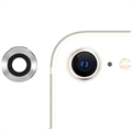 iPhone SE (2022)/SE (2020) Kameraobjektiv Metall & Panzerglas - 9H Schutz - Silber