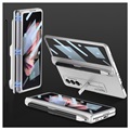 GKK Magnetic Fold Samsung Galaxy Z Fold3 5G Hybrid Case mit Stiftschlitz - Silber