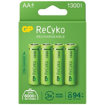 GP ReCyko 1300 Wiederaufladbare AA-Batterien 1300mAh - 4 Stk.