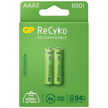 GP ReCyko 650 Wiederaufladbare AAA-Batterien 650mAh - 2 Stk.