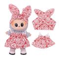 Garten-Party Kleid & Stirnband Set für Labubu Mini Figur 17cm - Herzen