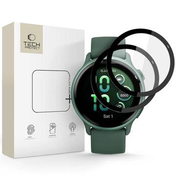 Garmin Vivoactive 6 Tech-Protect Glas Flex+ Hybrid Displayschutzfolie - 2 Stk. - Schwarzer Rand