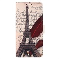 Glam Serie Samsung Galaxy A73 5G Schutzhülle mit Geldbörse - Eiffelturm