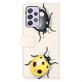 Glam Serie Samsung Galaxy A73 5G Schutzhülle mit Geldbörse - Marienkäfer