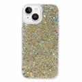 iPhone 15 Plus Glitter Flakes TPU Hülle - Gold