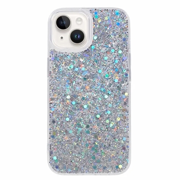 iPhone 15 Plus Glitter Flakes TPU Hülle