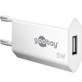 Goobay Compact USB-A Wandladegerät - 5W - Weiß
