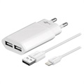 Goobay 2xUSB-Ladegerät mit Lightning-Kabel - 2.4A - Weiß