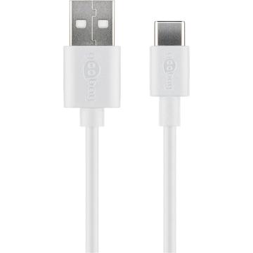 Goobay USB-C Kabel 0.5m - USB-C/USB-A - Weiß