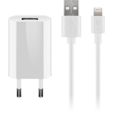 Goobay USB-Ladegerät mit Lightning-Kabel - MFi zertifiziert - Weiß
