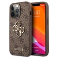 Guess 4G Big Metal Logo iPhone 13 Pro Max Hybrid Case - Braun
