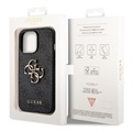 Guess 4G Big Metal Logo iPhone 14 Pro Max Hybrid Case - Schwarz