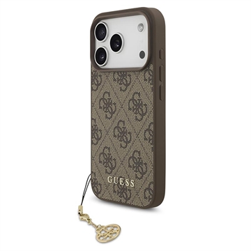 iPhone 17 Pro Guess 4G Charm Hybrid Hülle - MagSafe-kompatibel - Braun