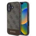 iPhone 16 Guess 4G Stripe Hybrid Hülle - Braun