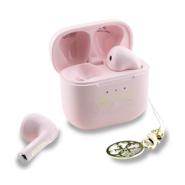 Guess Charm True Wireless Ohrhörer mit Glanzeffekt und klassischem Logoaufdruck - Pink