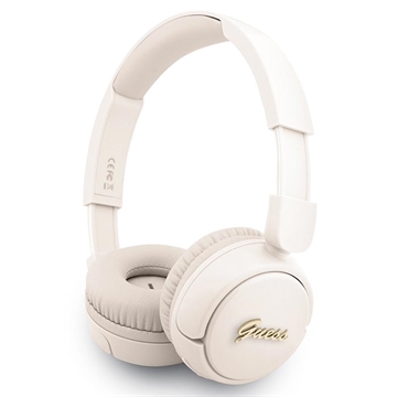 Guess Metall Logo Script Bluetooth 5.3 On-Ear-Kopfhörer - Beige